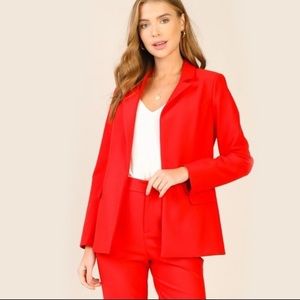 Skies Are Blue Red Blazer Jacket